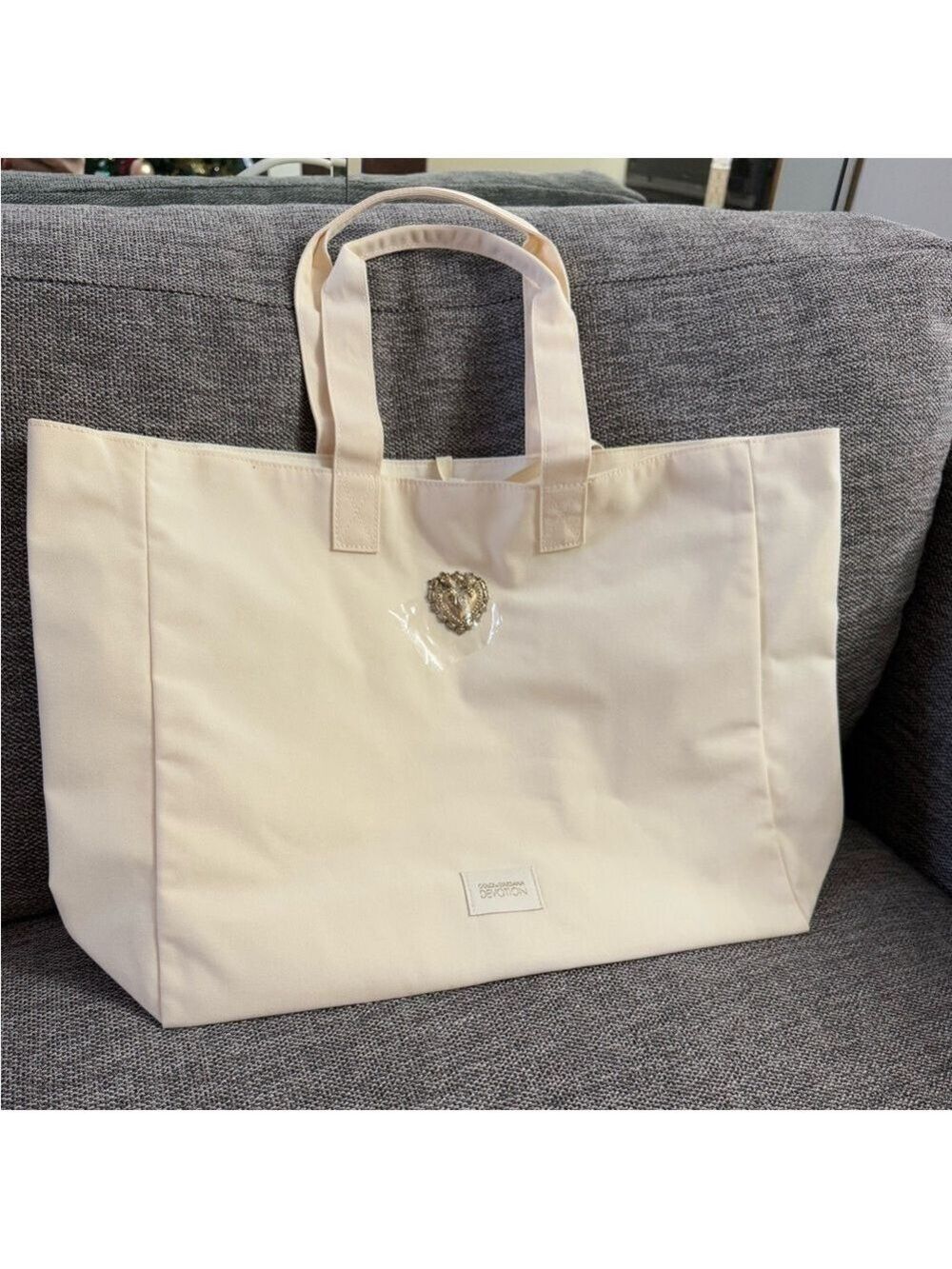 Dolce & Gabbana Beauty Tote Large Cream Luxury Authentic New - Picture 6 of 16